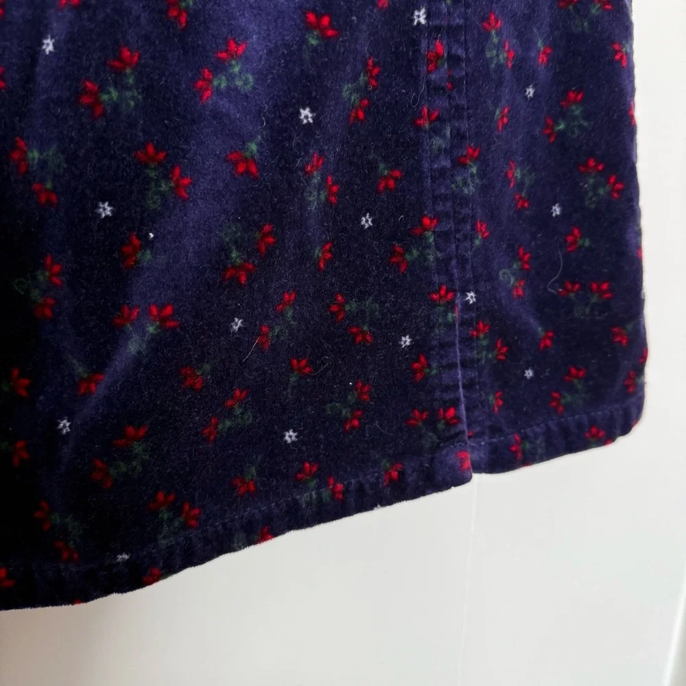 VTG OshKosh Velvet Dress Girls Size 6‎ Floral Cottagecore Y2K Holiday Cottage